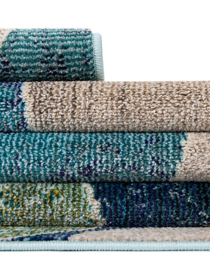 Chromatic Oasis Collection Area Rug -  Zephyr Rectangular Navy Blue  lifestyle 46