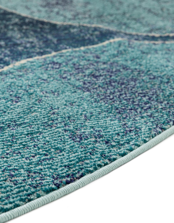 Chromatic Oasis Collection Area Rug -  Zephyr Round Navy Blue  lifestyle 51