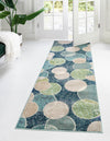 Chromatic Oasis Collection Area Rug -  Zephyr Runner Navy Blue  lifestyle 28