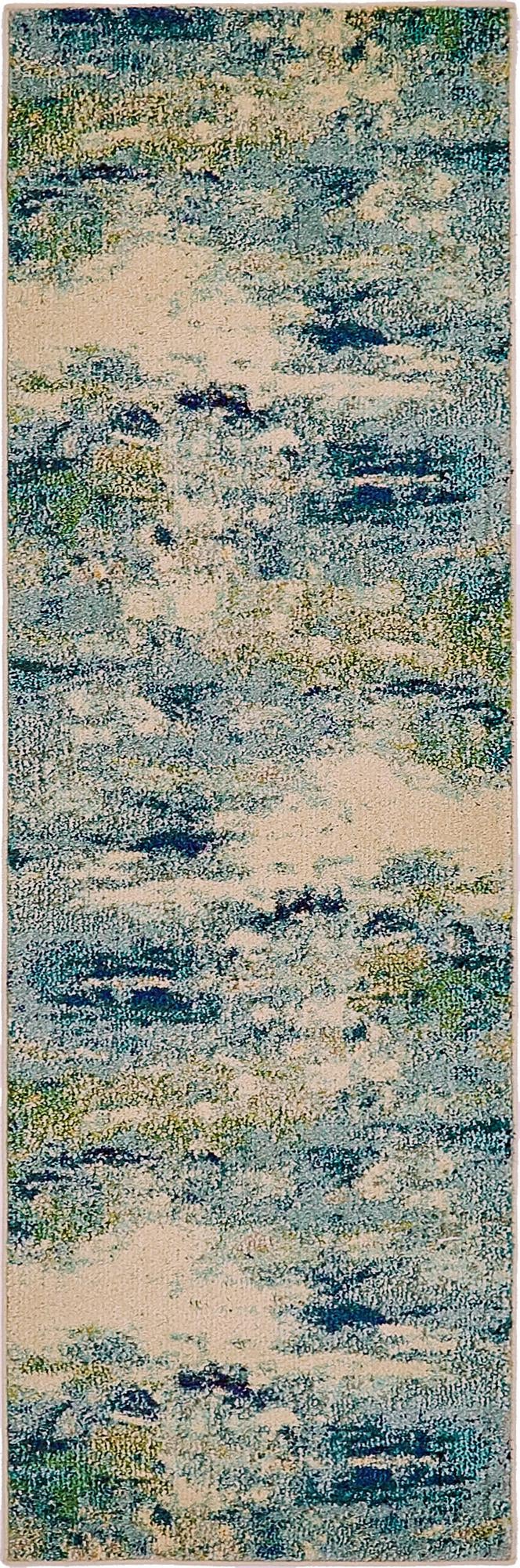 Chromatic Oasis Collection Area Rug -  Serene Runner Light Blue  lifestyle 61