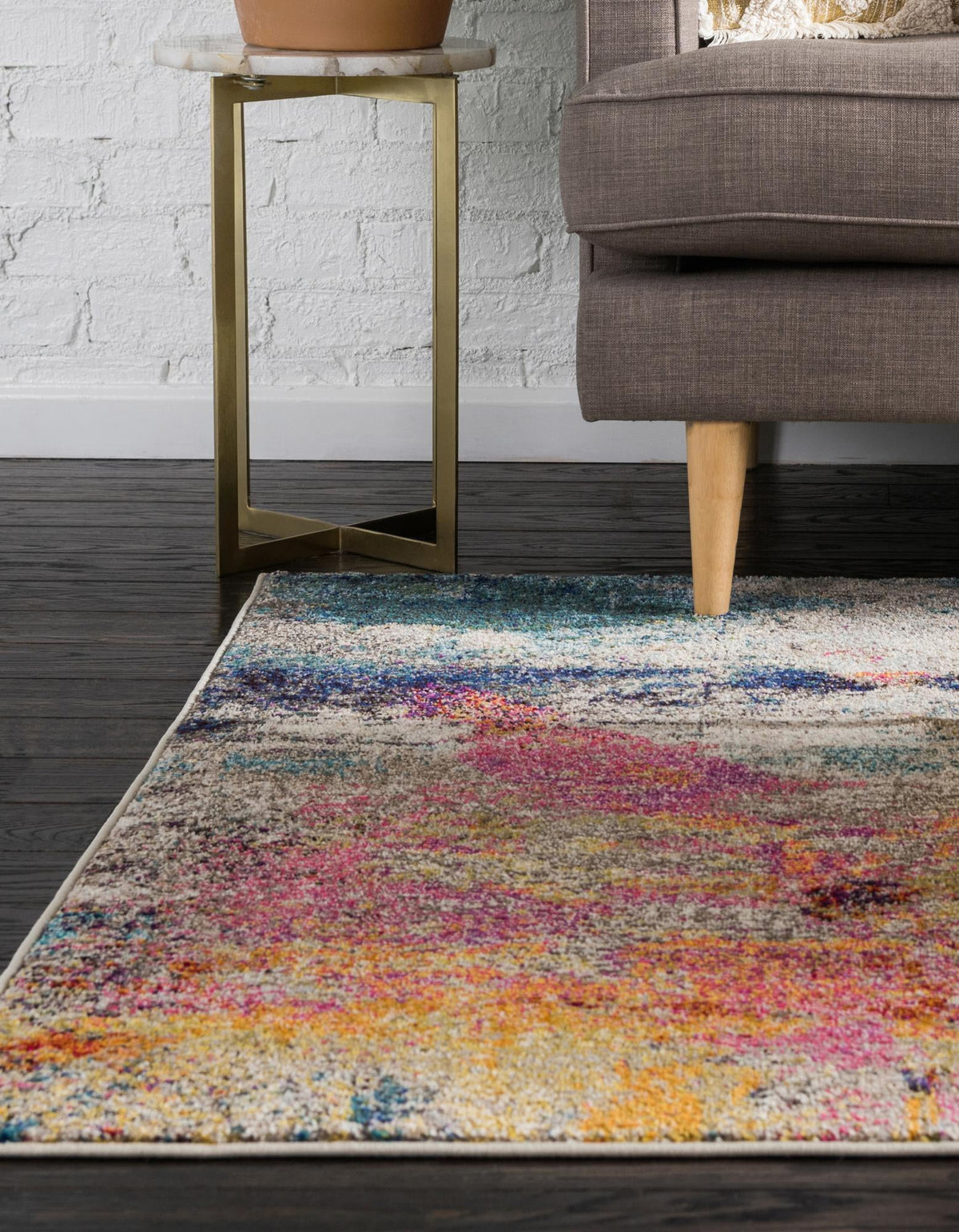 Chromatic Oasis Collection Area Rug -  Azure Rectangle Beige  lifestyle 4