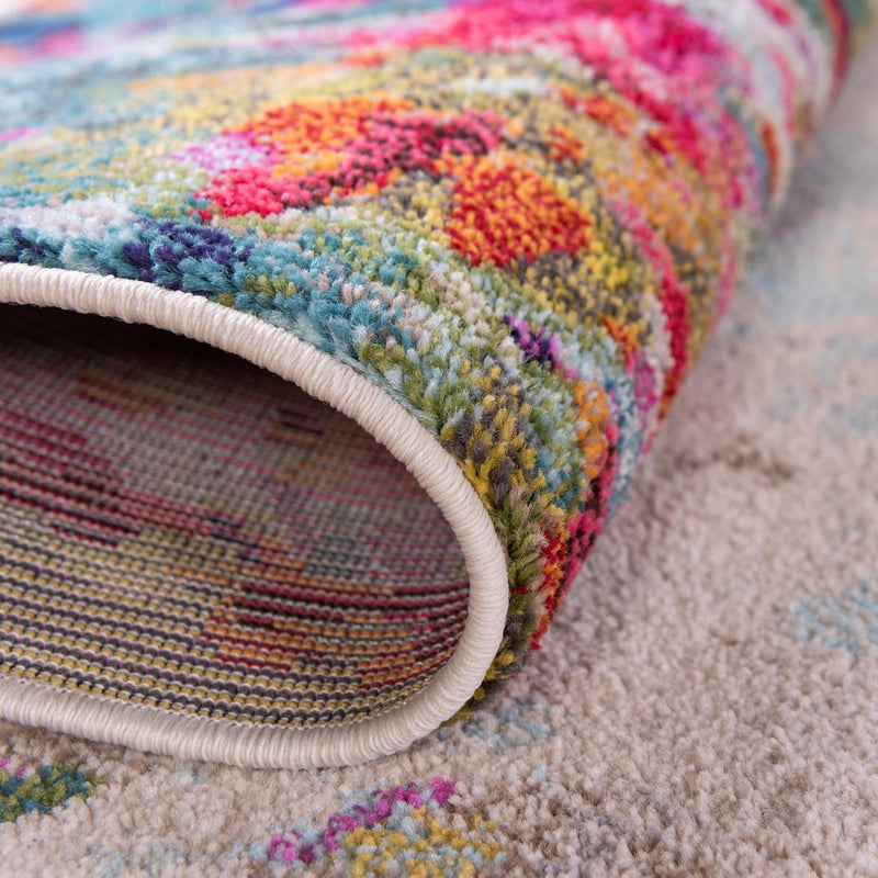 Chromatic Oasis Collection Area Rug -  Blush Rectangle Multi  lifestyle 14