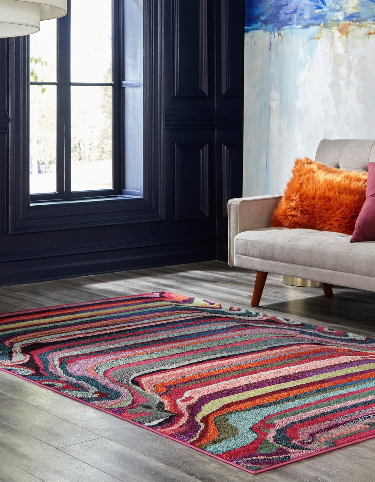 Chromatic Oasis Collection Area Rug -  Dapple Rectangle Multi  lifestyle 3