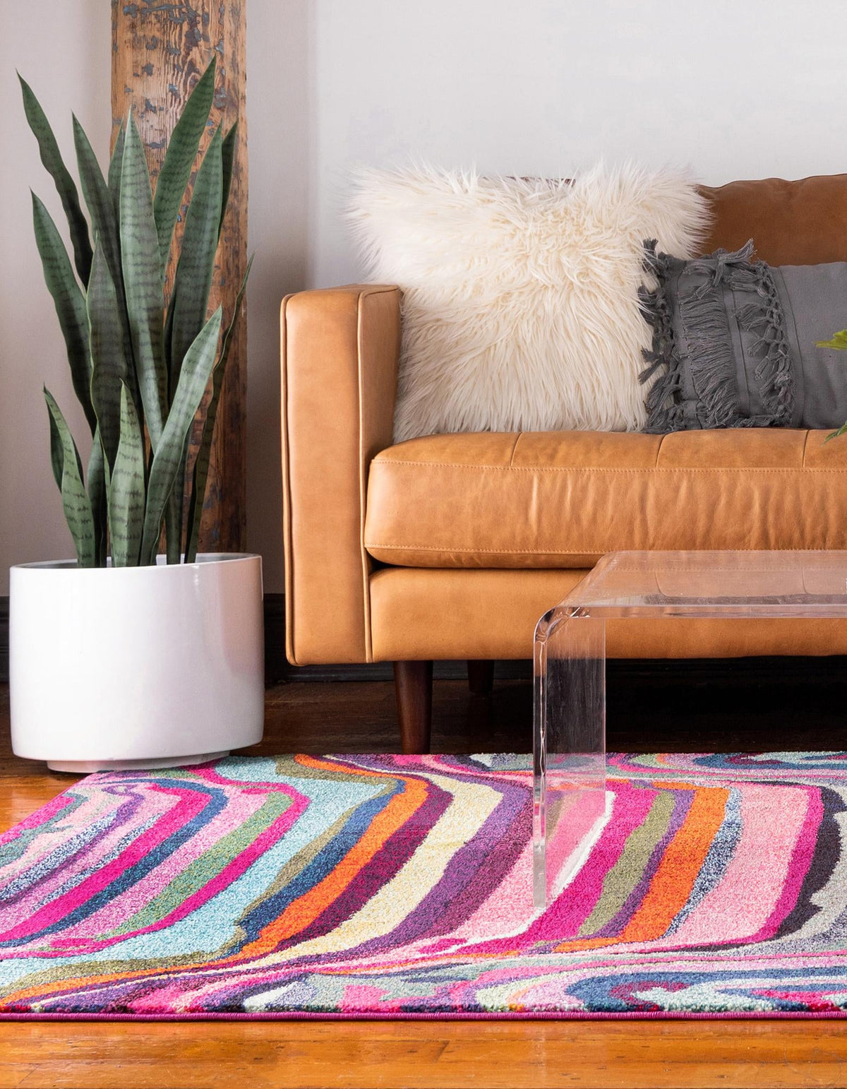 Chromatic Oasis Collection Area Rug -  Dapple Rectangle Multi  lifestyle 4