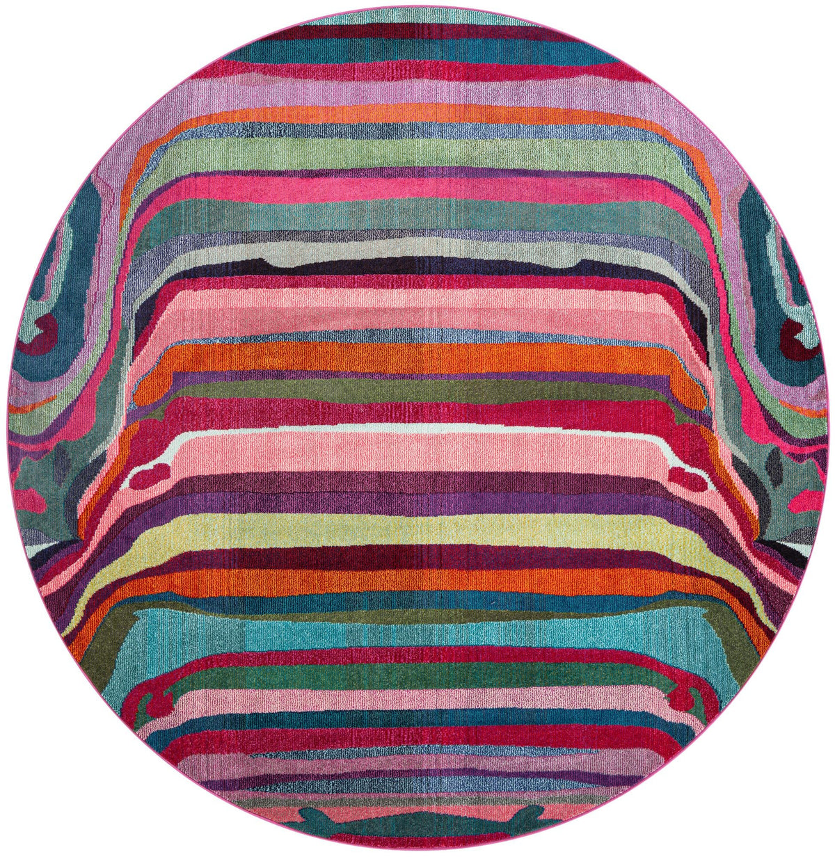 Chromatic Oasis Collection Area Rug -  Dapple Round Multi  lifestyle 17