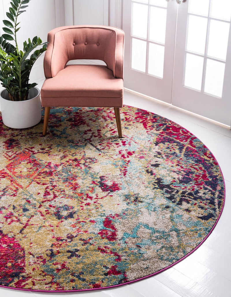 Sierra Collection Area Rug -  Mojave Round Multi  lifestyle 21