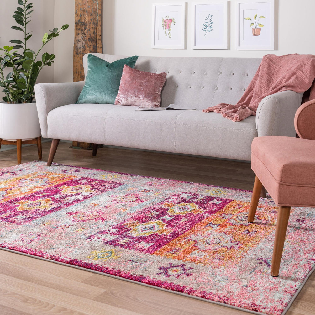 Sierra Collection Area Rug -  Sonoma Rectangle Pink  lifestyle 25