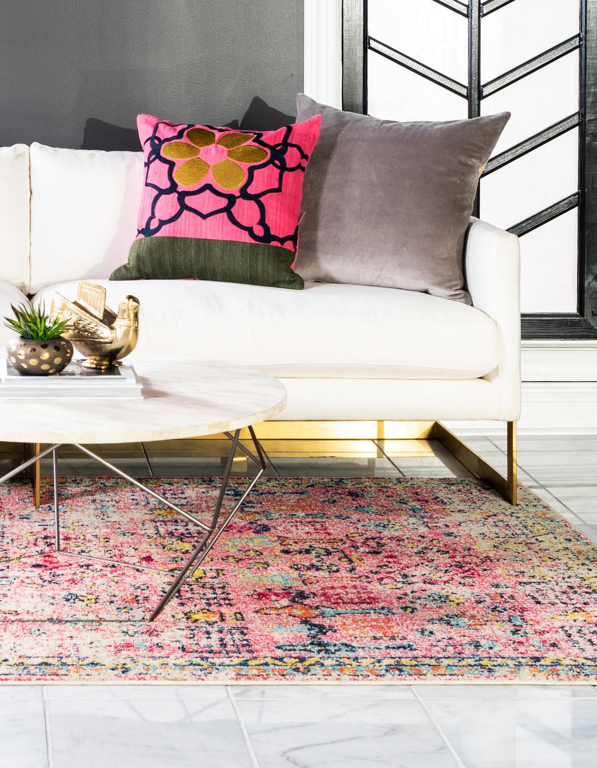 Sierra Collection Area Rug -  Shasta Rectangle Pink  lifestyle 7