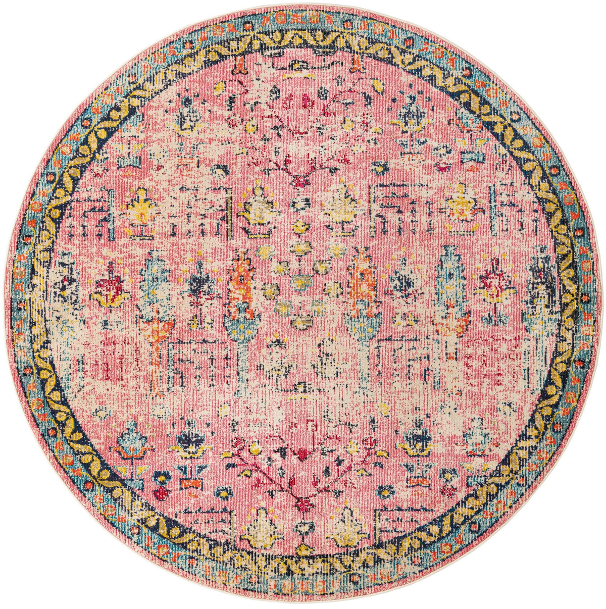 Sierra Collection Area Rug -  Shasta Round Pink  lifestyle 52
