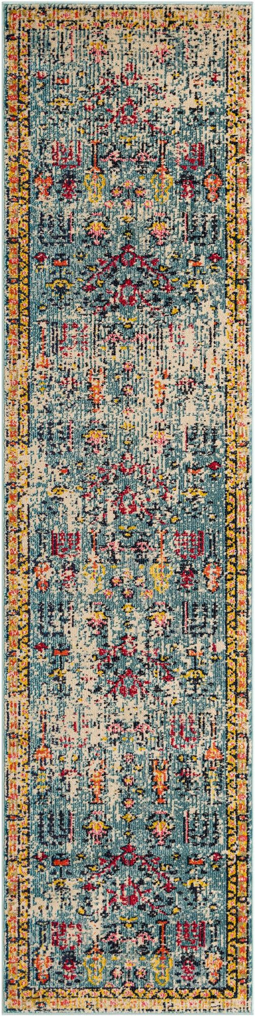 Sierra Collection Area Rug -  Shasta Runner Blue  lifestyle 89