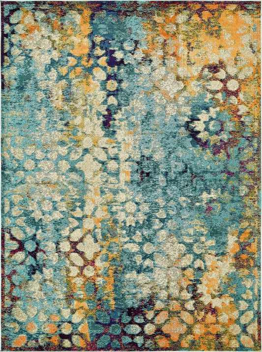 Venetian Tapestry Collection Area Rug - Murano Rectangle Blue Main