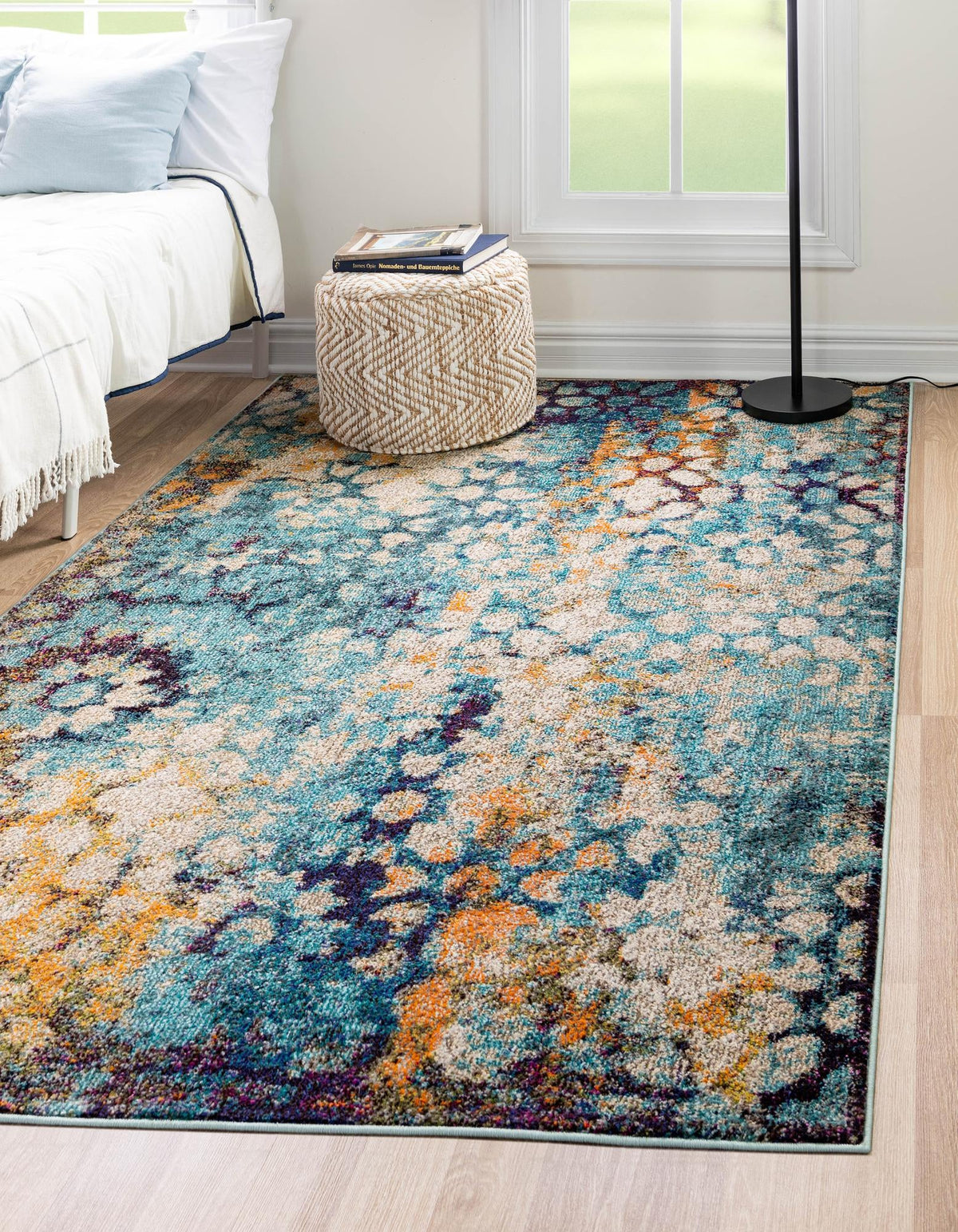 Venetian Tapestry Collection Area Rug - Murano Rectangle Blue  lifestyle 3