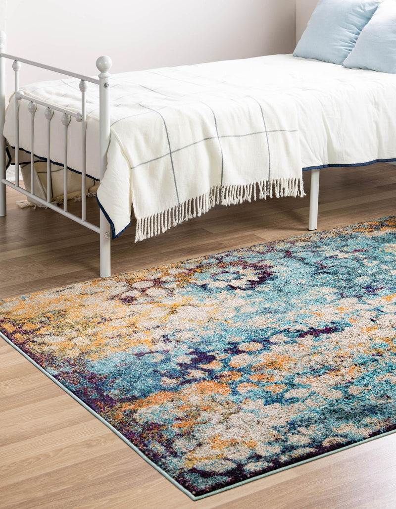 Venetian Tapestry Collection Area Rug - Murano Rectangular Blue  lifestyle 40