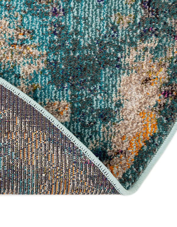 Venetian Tapestry Collection Area Rug - Murano Round Blue  lifestyle 79