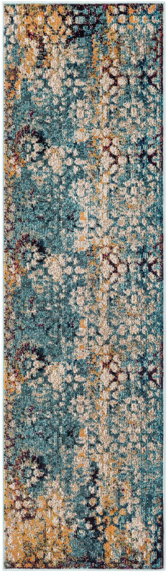 Venetian Tapestry Collection Area Rug - Murano Runner Blue  lifestyle 29