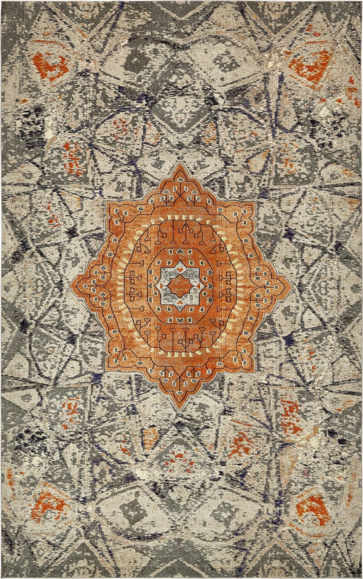 Venetian Tapestry Collection Area Rug -  Torcello Rectangular Gray  lifestyle 14