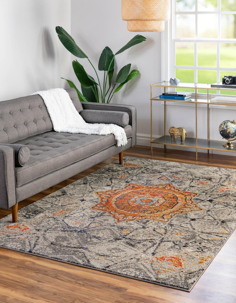 Venetian Tapestry Collection Area Rug -  Torcello Rectangular Gray  lifestyle 20
