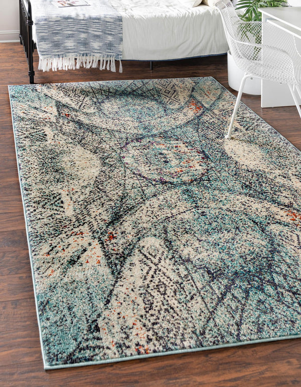 Venetian Tapestry Collection Area Rug -  Lido Rectangular Blue  lifestyle 18