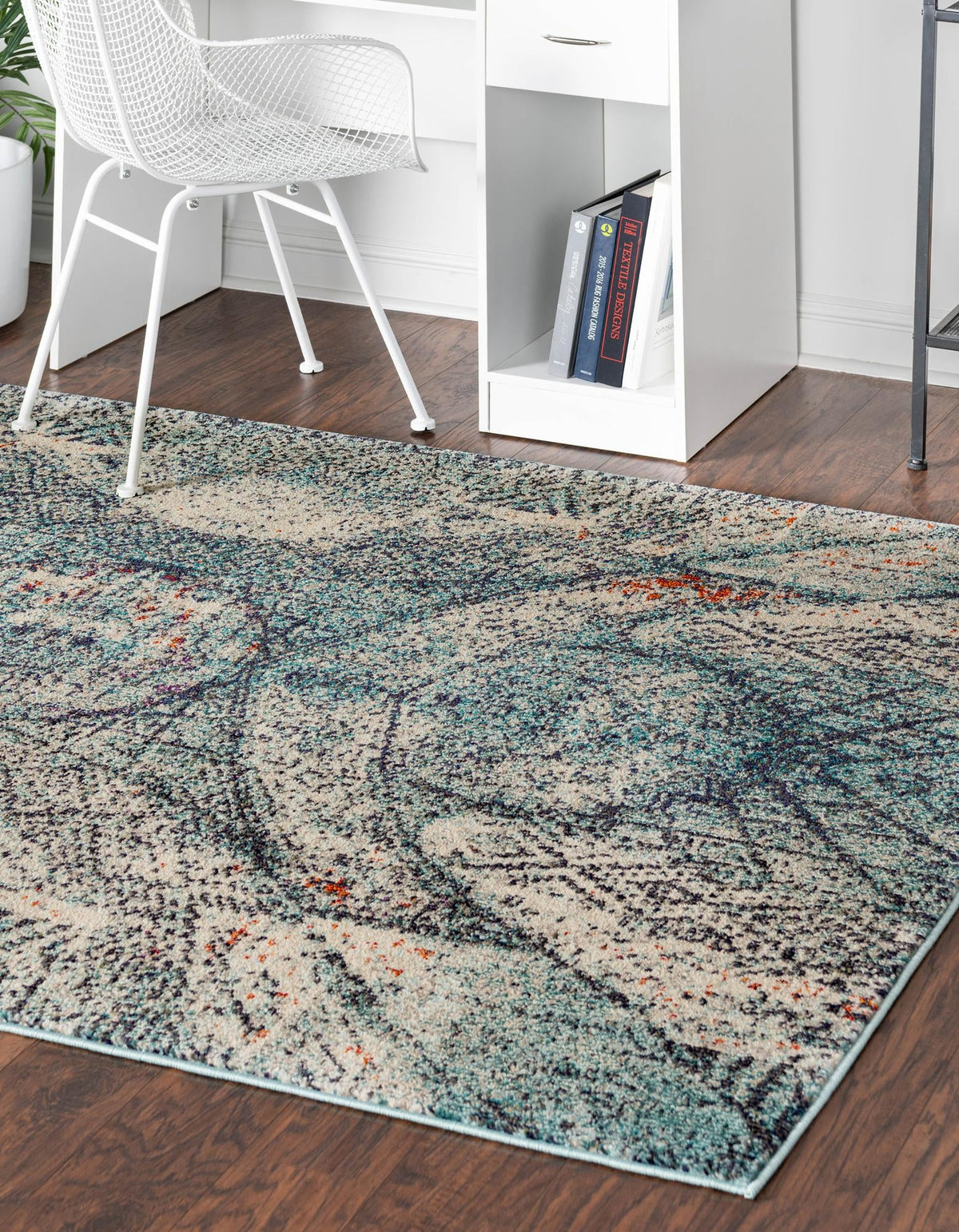 Venetian Tapestry Collection Area Rug -  Lido Rectangle Blue  lifestyle 3