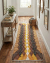 Thar Cotton Collection Area Rug -  Munnar Runner Brown Yellow Black  lifestyle 34