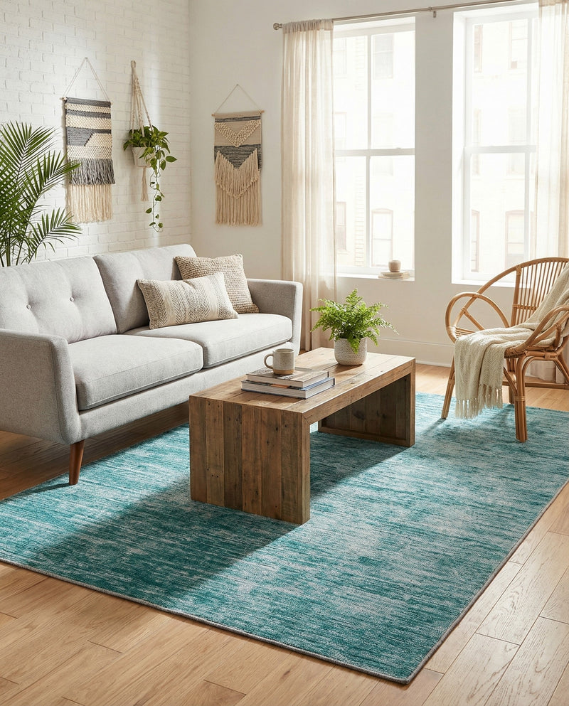 Sahara Essence Collection Area Rug - Oasis (Teal) Rectangle Teal  lifestyle 14