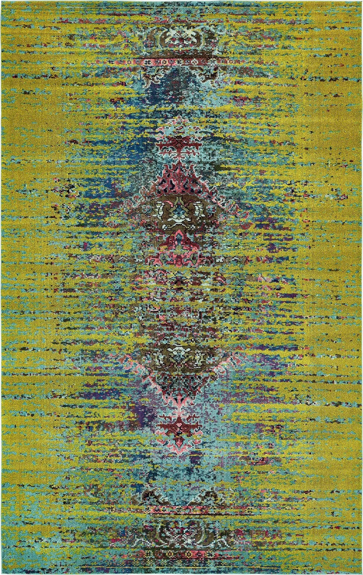 Venetian Tapestry Collection Area Rug -  Giudecca Rectangular Green  lifestyle 19