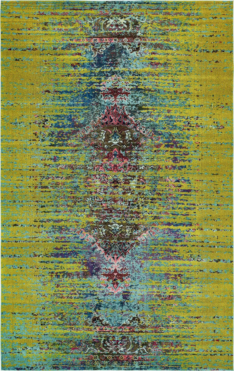 Venetian Tapestry Collection Area Rug -  Giudecca Rectangular Green  lifestyle 19