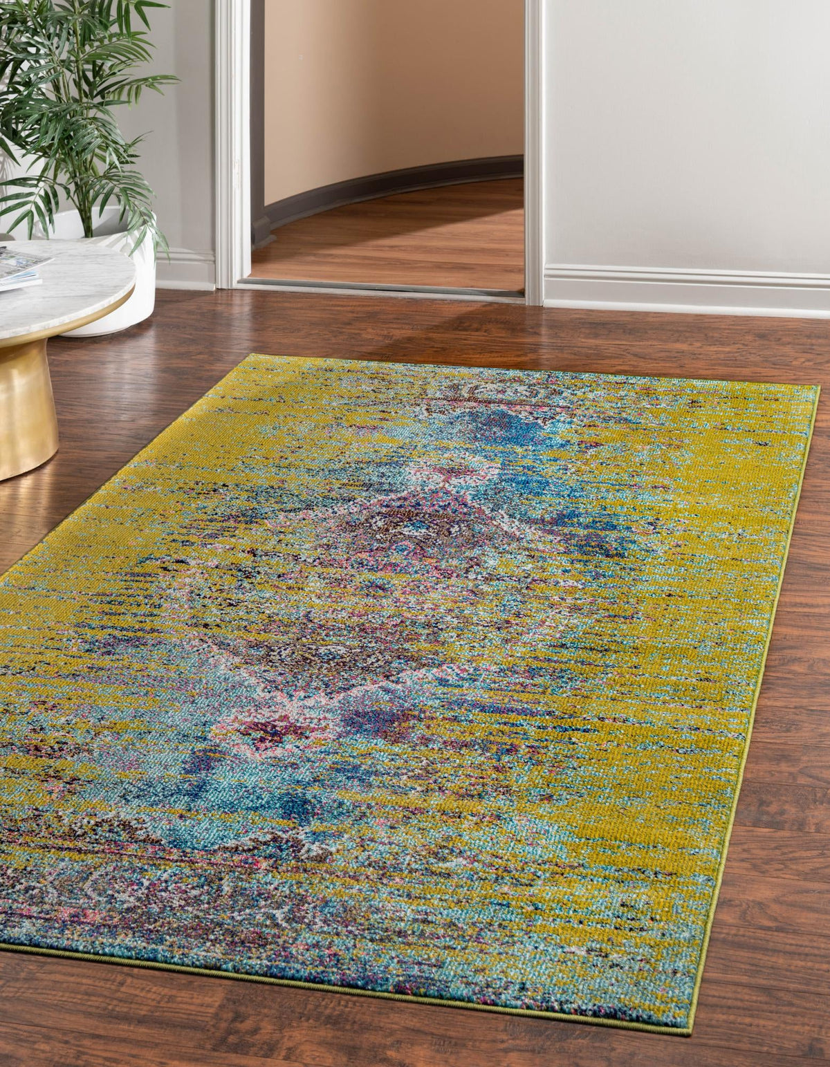 Venetian Tapestry Collection Area Rug -  Giudecca Rectangular Green  lifestyle 24