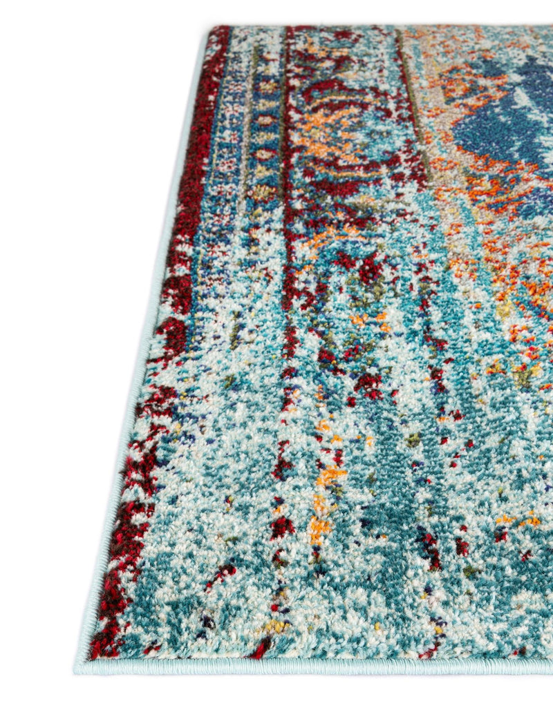 Venetian Tapestry Collection Area Rug -  Giudecca Rectangle Turquoise  lifestyle 22