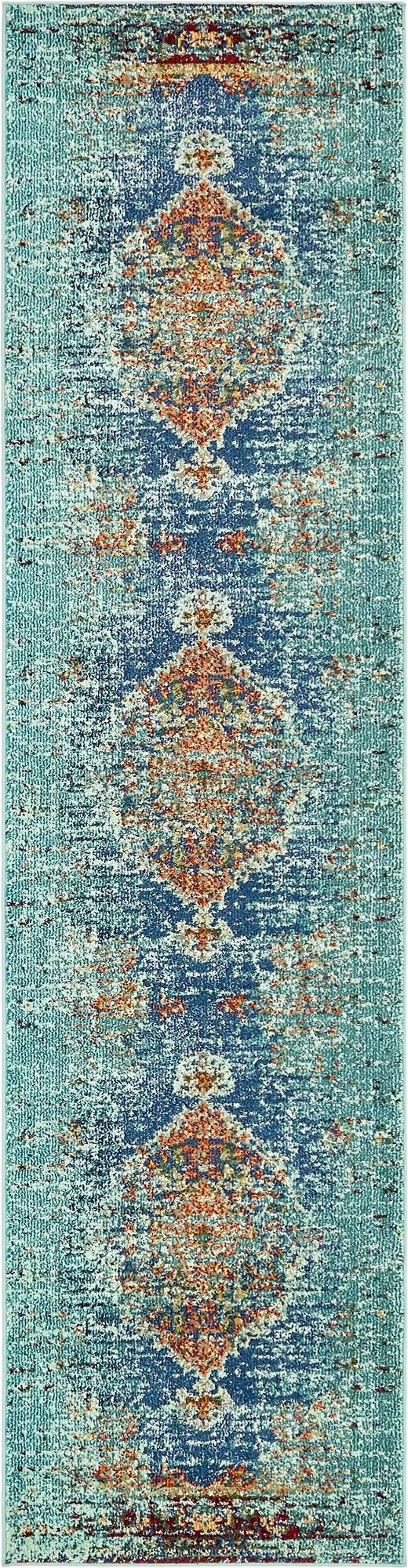 Venetian Tapestry Collection Area Rug -  Giudecca Runner Turquoise  lifestyle 17