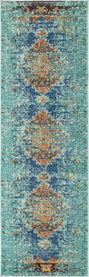 Venetian Tapestry Collection Area Rug -  Giudecca Runner Turquoise  lifestyle 35