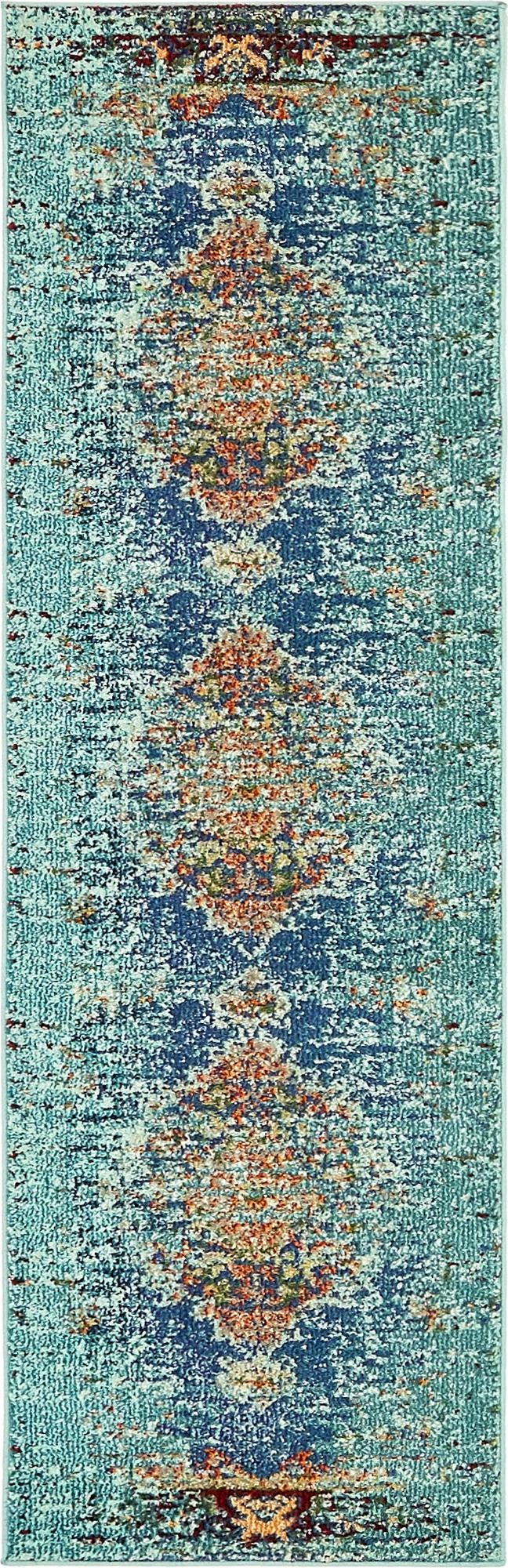 Venetian Tapestry Collection Area Rug -  Giudecca Runner Turquoise  lifestyle 35