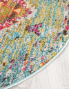 Venetian Tapestry Collection Area Rug -  SanMarco Round Turquoise  lifestyle 35