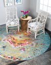 Venetian Tapestry Collection Area Rug -  SanMarco Round Turquoise  lifestyle 20