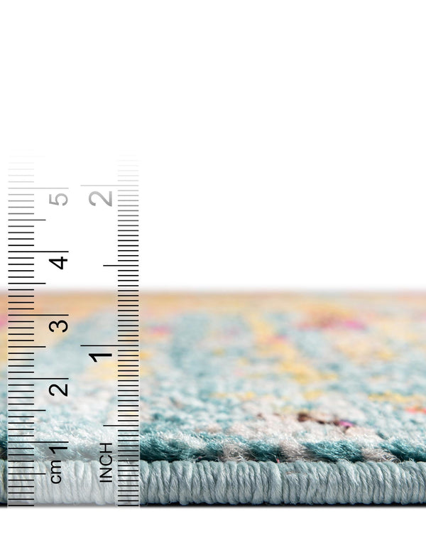 Venetian Tapestry Collection Area Rug -  SanMarco Round Turquoise  lifestyle 36
