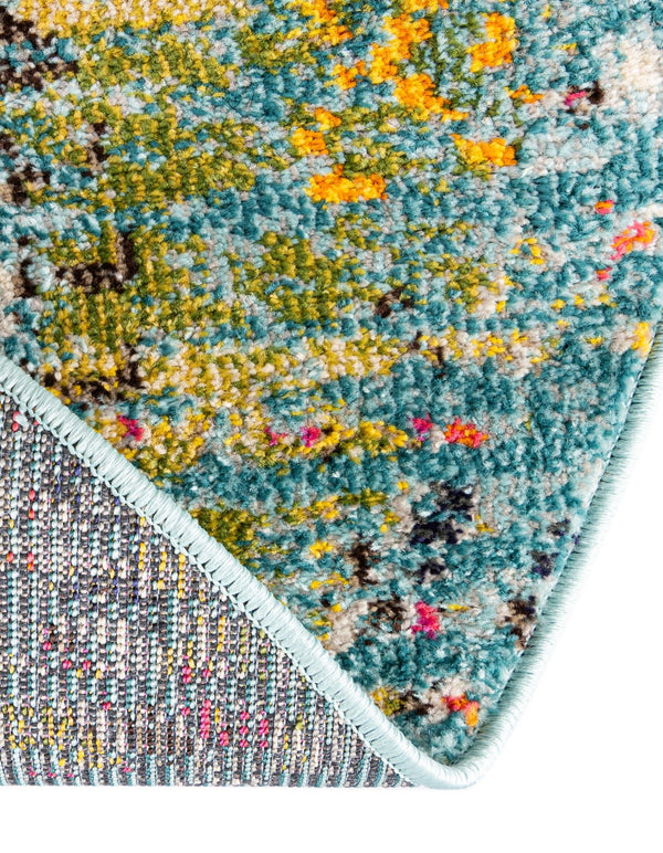 Venetian Tapestry Collection Area Rug -  SanMarco Round Turquoise  lifestyle 52