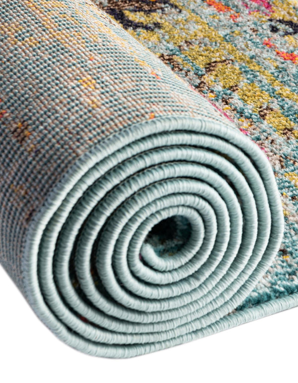 Venetian Tapestry Collection Area Rug -  SanMarco Round Turquoise  lifestyle 64