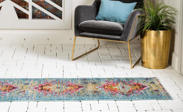 Venetian Tapestry Collection Area Rug -  SanMarco Runner Turquoise  lifestyle 29