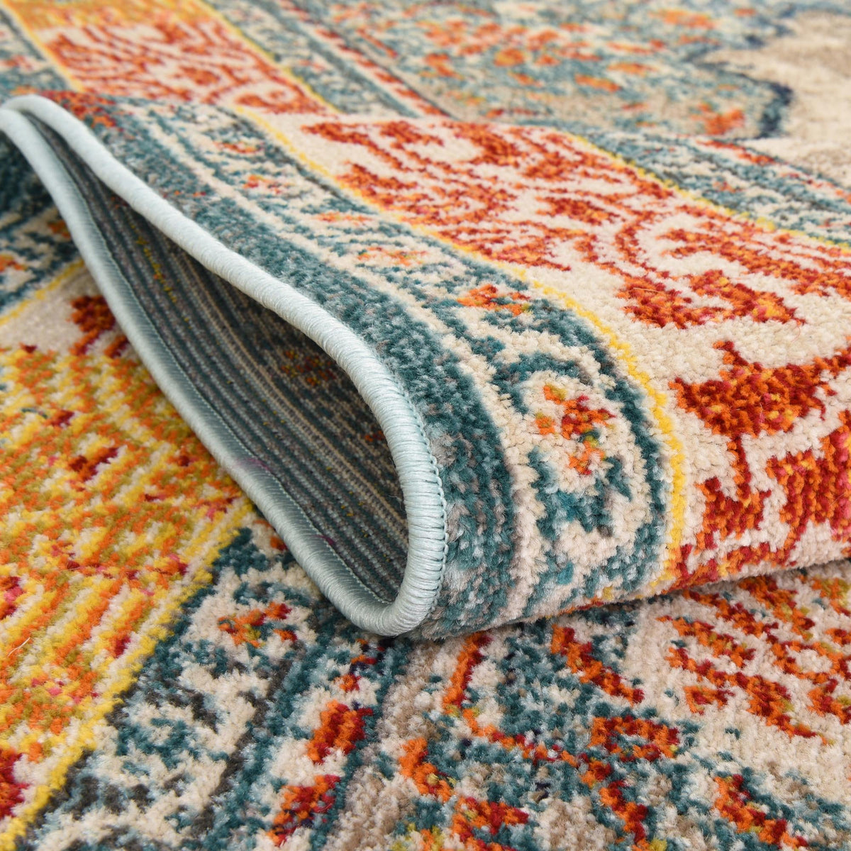 Venetian Tapestry Collection Area Rug -  Accademia Rectangle Blue  lifestyle 6