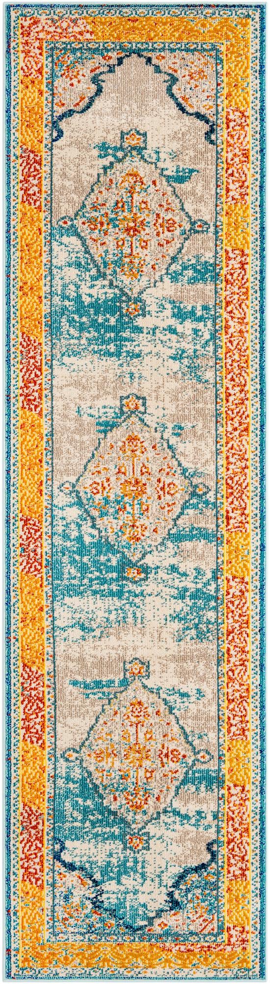 Venetian Tapestry Collection Area Rug -  Accademia Runner Blue  lifestyle 17