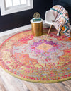 Venetian Tapestry Collection Area Rug -  Salute Round Multi  lifestyle 33