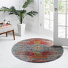 Venetian Tapestry Collection Area Rug -  Salute Round Blue  lifestyle 32