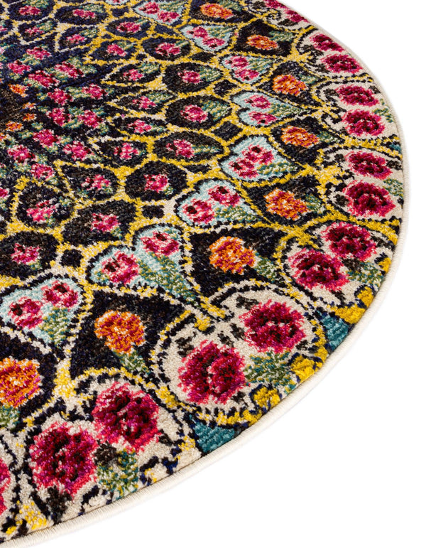 Venetian Tapestry Collection Area Rug -  Burano Round Multi  lifestyle 36