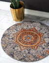 Venetian Tapestry Collection Area Rug -  Torcello Round Gray  lifestyle 18
