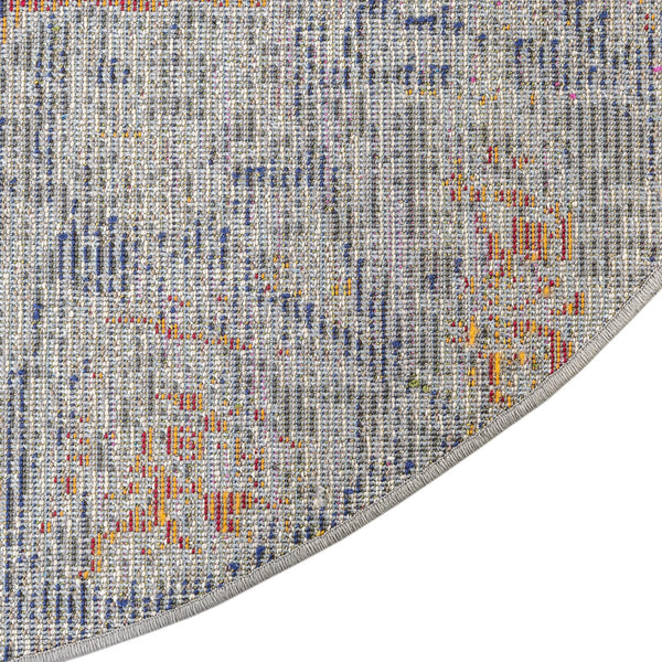 Venetian Tapestry Collection Area Rug -  Torcello Round Gray  lifestyle 36