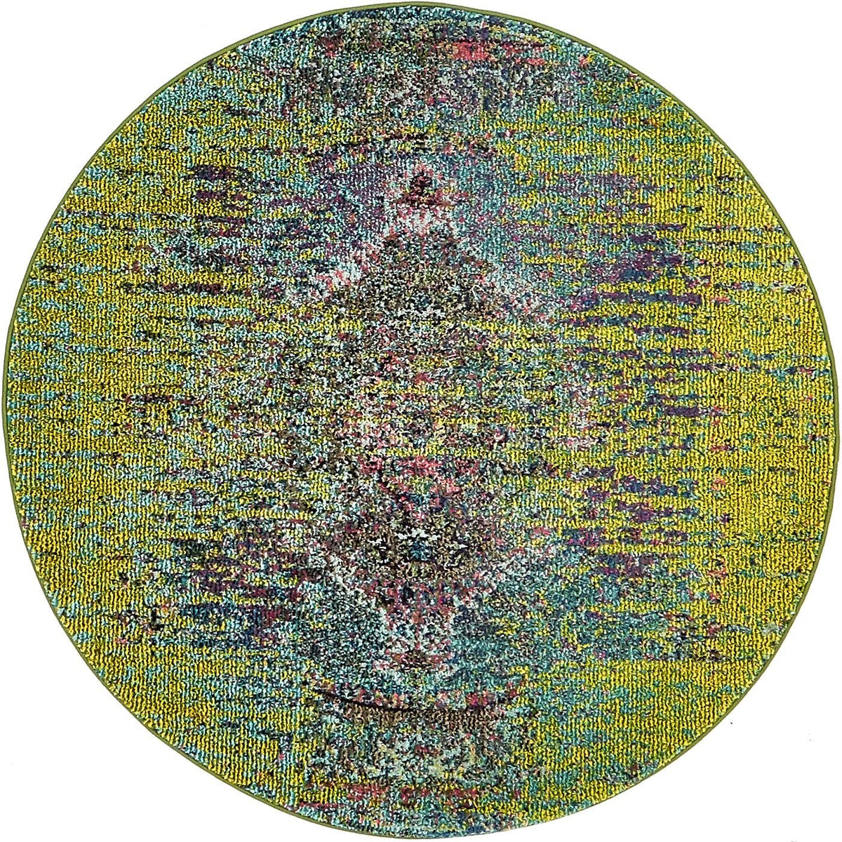 Venetian Tapestry Collection Area Rug -  Giudecca Round Green  lifestyle 73