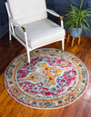 Venetian Tapestry Collection Area Rug -  Cannaregio Round Multi  lifestyle 15