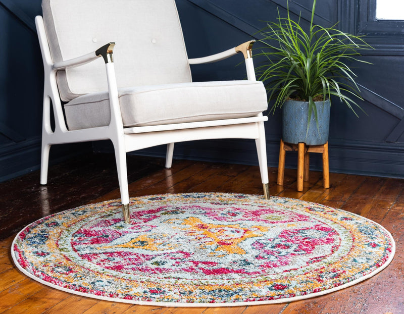 Venetian Tapestry Collection Area Rug -  Cannaregio Round Multi  lifestyle 21
