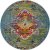 Venetian Tapestry Collection Area Rug -  SanMarco Round Turquoise  lifestyle 62