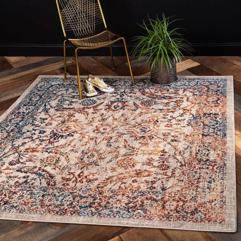 Copenhagen Dahlia Collection Area Rug -  Østerbro Square Beige  lifestyle 13